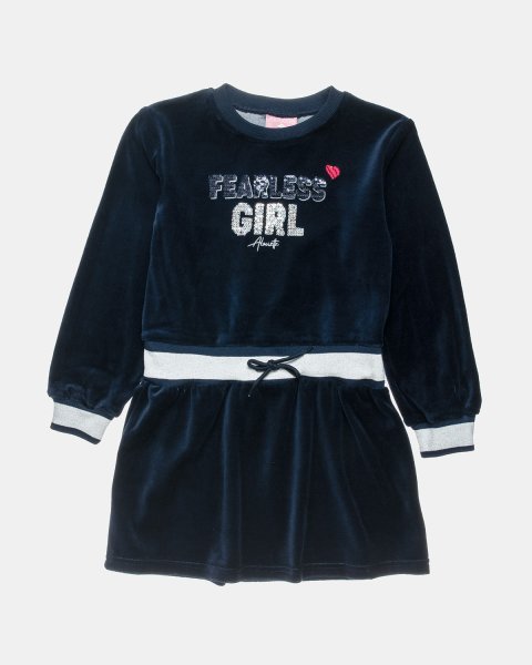 Dress velour with sequin embroidery (6-14 years)