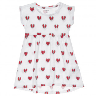 Φόρεμα με μοτίβο καρδιές (9 μηνών-3 ετών)