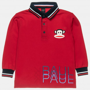 Long sleeve polo pique top Paul Frank with embroidery (12 months-5 years)