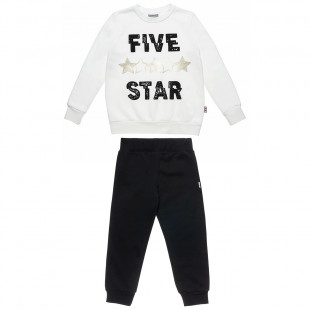Σετ Φόρμας Five Star μπλούζα με μεταλλιζέ αστέρια και παντελόνι με λάστιχο (6-16 ετών)