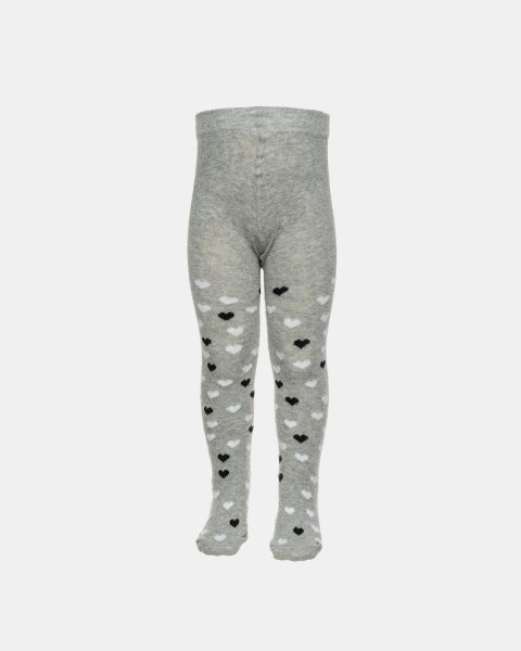 Knitted tights with heart pattern (12-24 months)