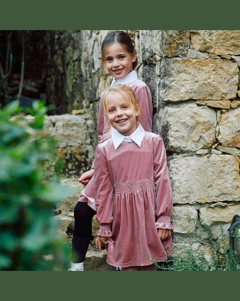 Velvet dress with glitter effect (6-14 years)