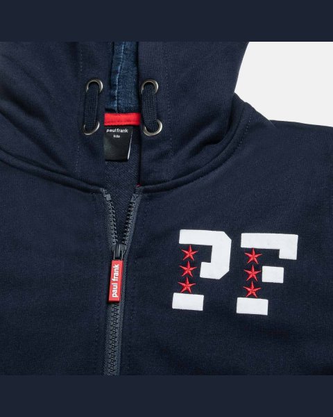 Zip hoodie cotton fleece blend Paul Frank with embroidery (6-16 years)