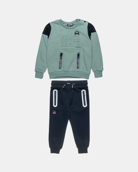Tracksuit cotton fleece blend Moovers with embossed lettering (18 months-5 years)