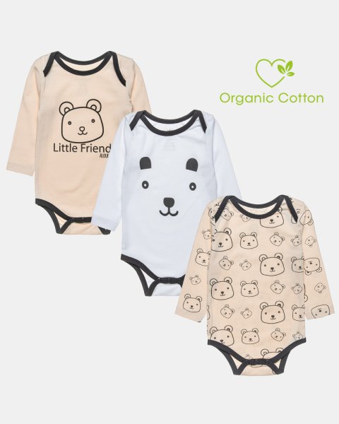 Babygrows Tender Comforts from organic cotton 3 pcs (3-12 months)