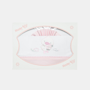 3-pack pink bedding set (pillowcase, sheet & fitted sheet 120x180)