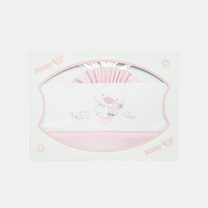 3-pack pink bedding set (pillowcase, sheet & fitted sheet 120x180)