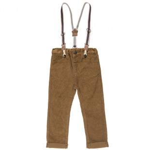 Corduroy pants with detachable straps (9 months-3 years)