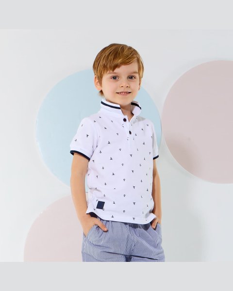 T-Shirt polo pique with pattern (12 months-5 years)