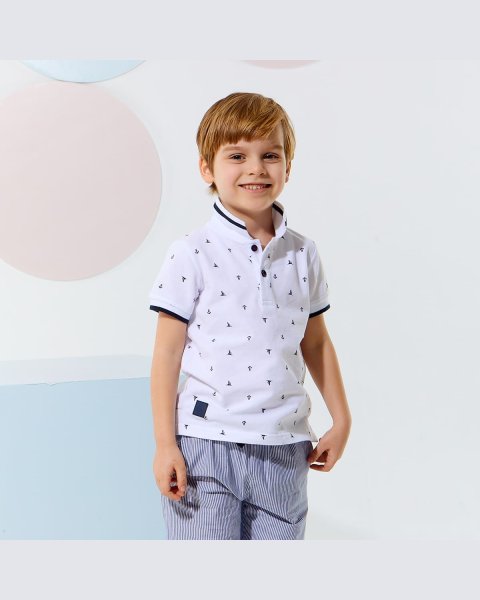 T-Shirt polo pique with pattern (12 months-5 years)