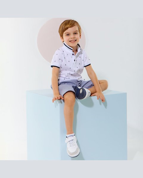 T-Shirt polo pique with pattern (12 months-5 years)