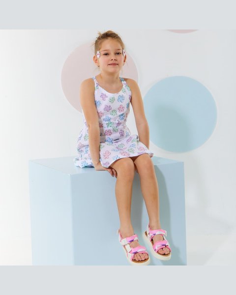 Dress from airy fabric and cross back design (6-14 years)