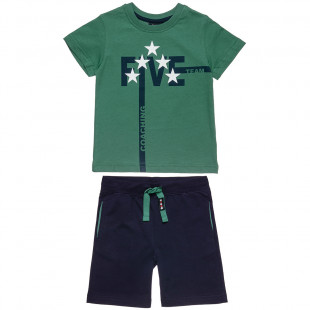 Σετ Five Star μπλούζα με τύπωμα και βερμούδα (12 μηνών-5 ετών)