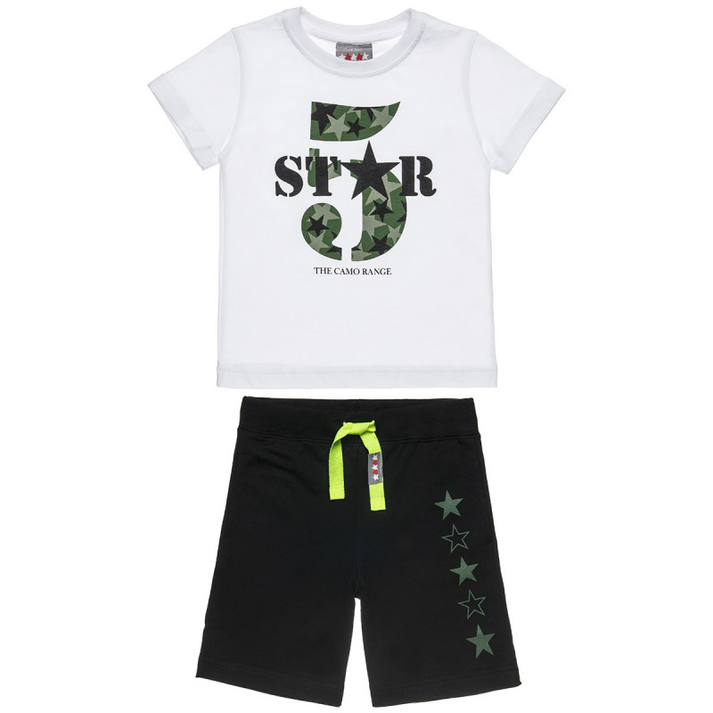 Σετ Five Star μπλούζα με τύπωμα 5 και βερμούδα (12 μηνών-5 ετών)