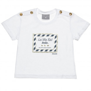 Blouse with foil print and buttons (2-5 years)