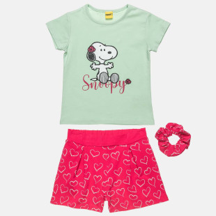 Set Snoopy with print and matching scrunchie (12 months-5 years)