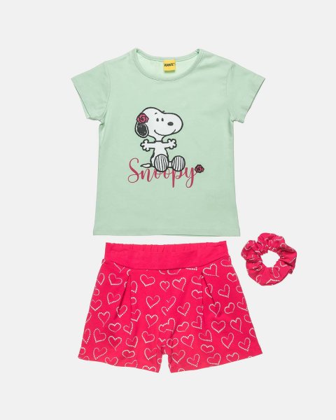 Σετ Snoopy με τύπωμα και ασορτί scrunchie (12 μηνών-5 ετών)