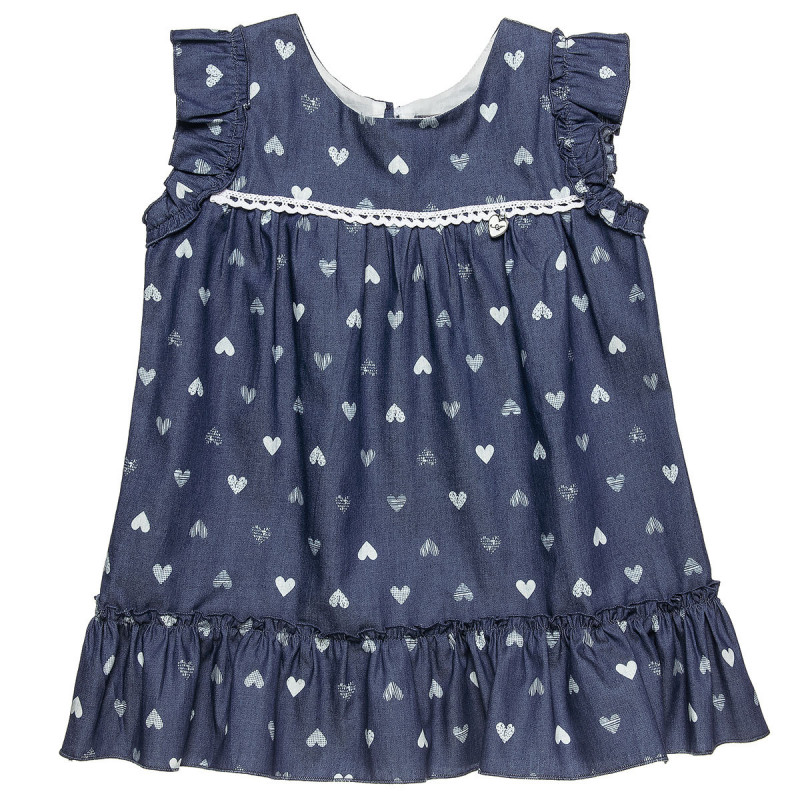 Φόρεμα με βολάν και all over μοτίβο καρδιές (6 μηνών-5 ετών)
