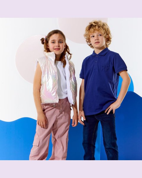 Double sided vest jacket with metallic effect (6-14 years)