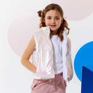 Double sided vest jacket with metallic effect (6-14 years)