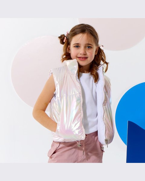 Double sided vest jacket with metallic effect (6-14 years)