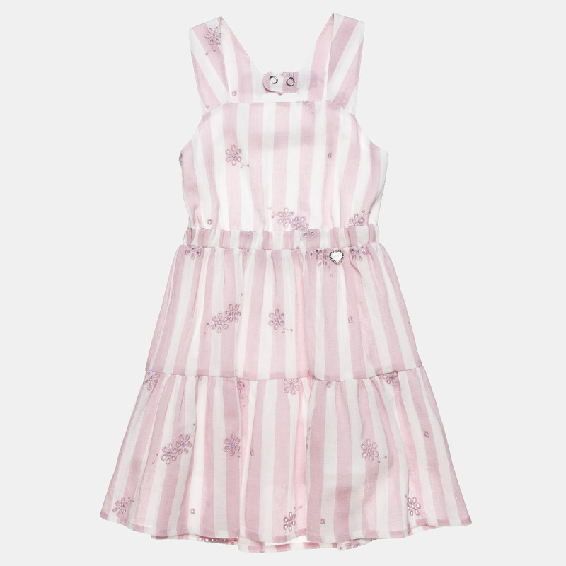 Φόρεμα με κεντήματα και ανοιχτή πλάτη (12 μηνών-5 ετών)
