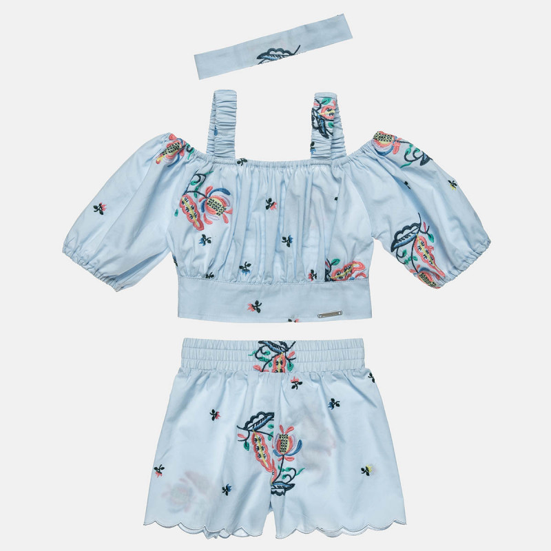 Set with embroidery and balloon sleeve (18 months-5 years)