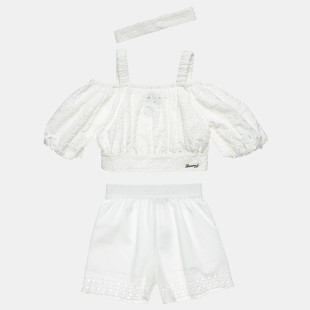 Set with cutwork embroidery and headband (6-16 years)
