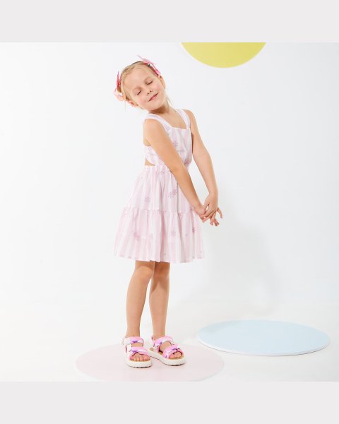 Dress with embroidery and open back (12 months-5 years)