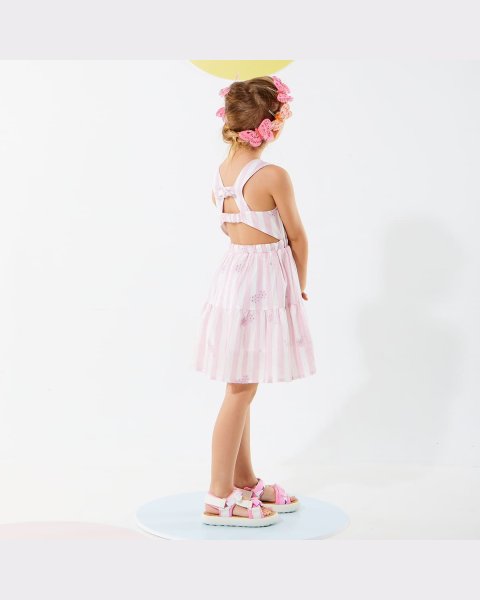 Dress with embroidery and open back (12 months-5 years)