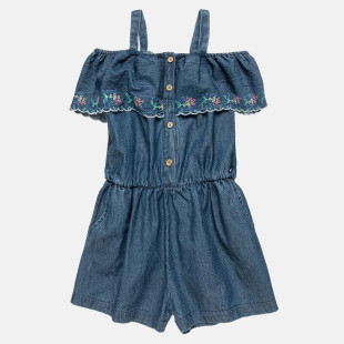 Denim playsuit with embroidery (6-14 years)