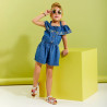 Denim playsuit with embroidery (18 months-5 years)