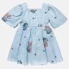 Dress with embroidery and balloon sleeve (12 months-5 years)