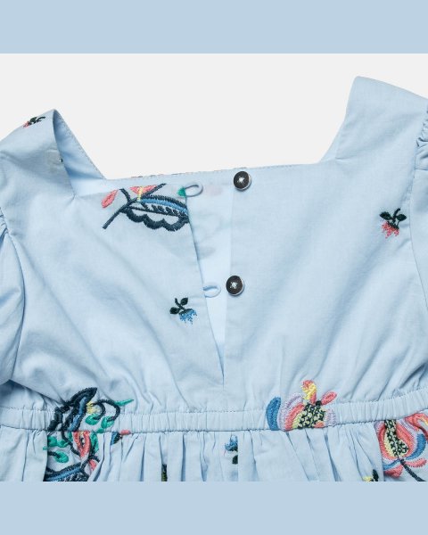 Dress with embroidery and balloon sleeve (12 months-5 years)