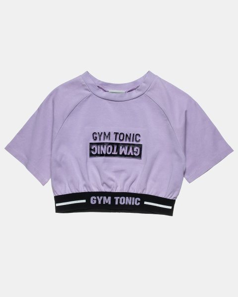 Μπλούζα Gym Tonic crop με ανάγλυφα γράμματα (6-16 ετών)
