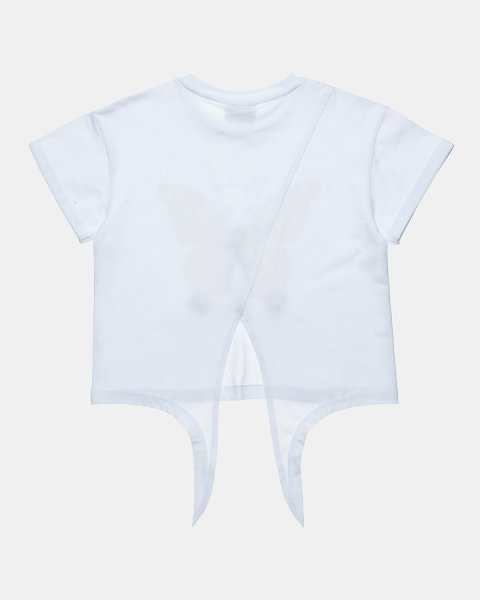Top with strass, pearls and embossed flowers (6-16 years)