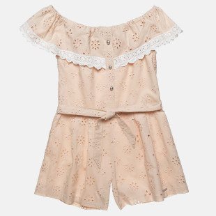 Playsuit with cutwork embroidery (6-14 years)