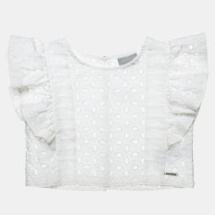 Crop top with cutwork embroidery (6-14 years)