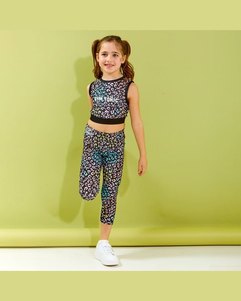 Μπλούζα crop Gym Tonic με ανάγλυφο τύπωμα (6-16 ετών)