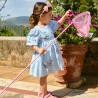 Φόρεμα με κεντήματα και balloon μανίκι (12 μηνών-5 ετών)