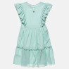 Dress with waffle texture and ruffles (6-12 years)