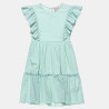 Dress with waffle texture and ruffles (6-12 years)