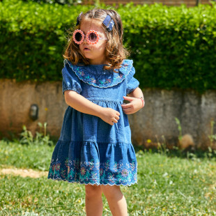 Denim dress with embroidery (12 months-5 years)