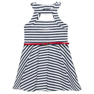 Dress stripped with belt (6-16 years)