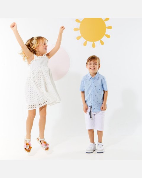 Dress with cutwork embroidery (12 months-5 years)