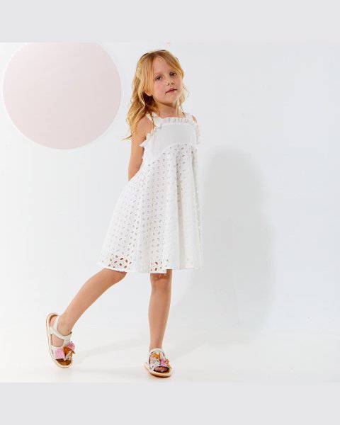 Dress with cutwork embroidery (12 months-5 years)