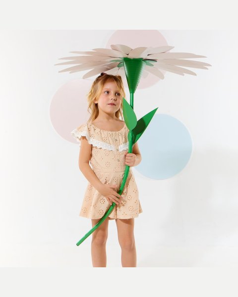 Playsuit with cutwork embroidery (18 months-5 years)