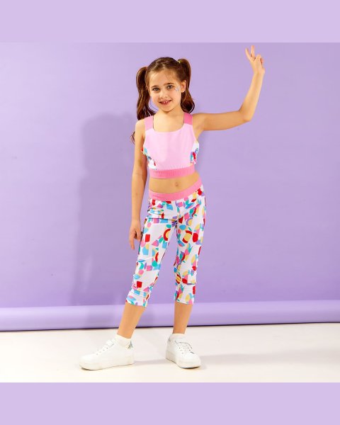 Set Gym Tonic crop top with cross back (6-14 years)