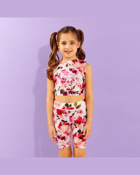 Set Gym Tonic with floral pattern (6-16 years)