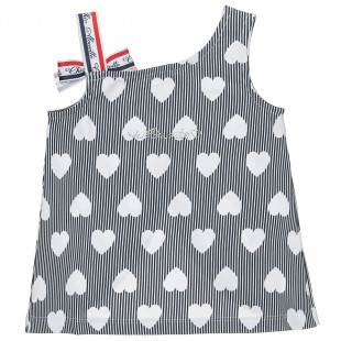 Blouse with all over motive and strass (2-5 years)